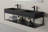 Wall-Mounted Metal Console 150S - Matt Black - suitable for Bernstein double washbasin TWG16