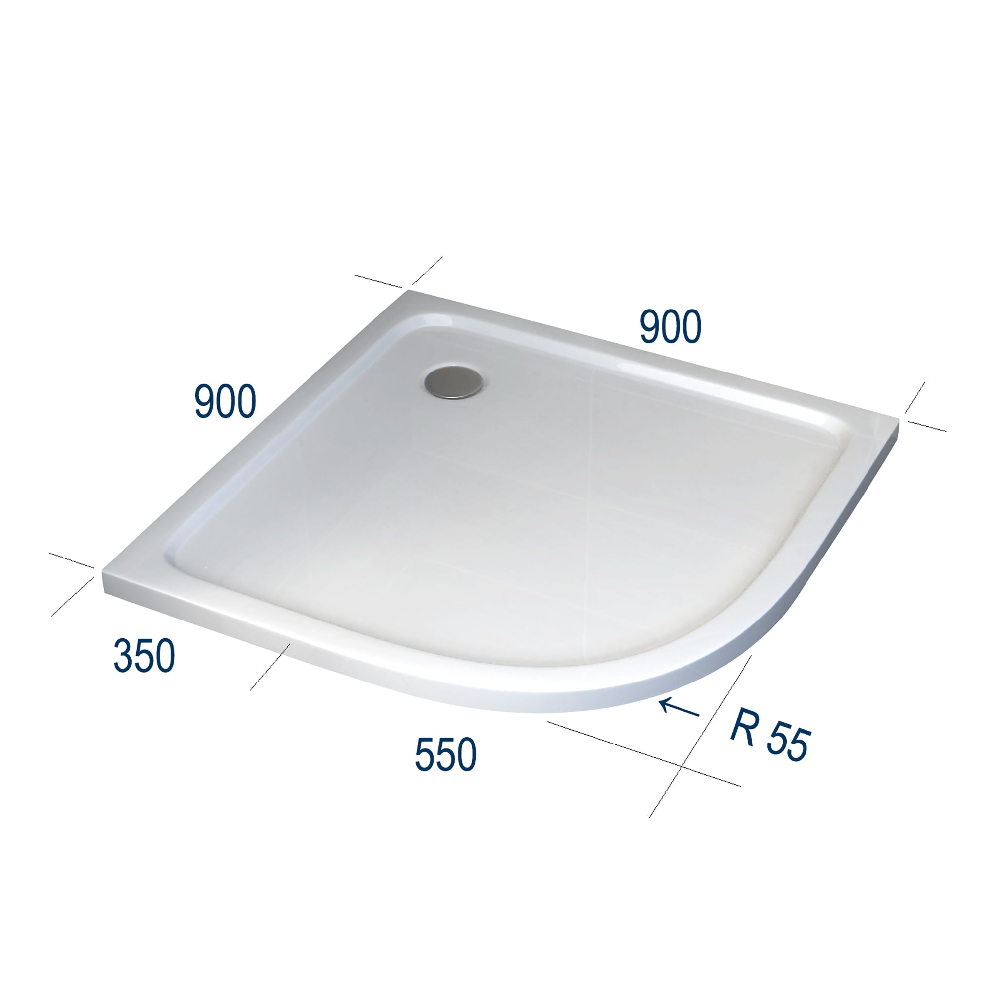 Shower tray quadrant acrylic