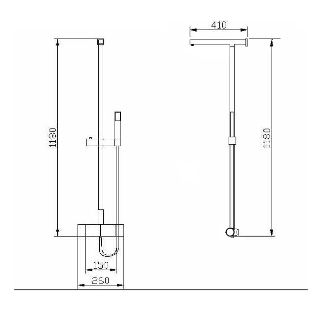 Designer shower system Shower column Thermostat 8821C Basic