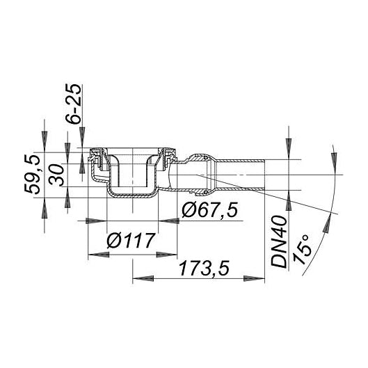 Dallmer Duschwannenablauf ORIO 60 mm Höhe