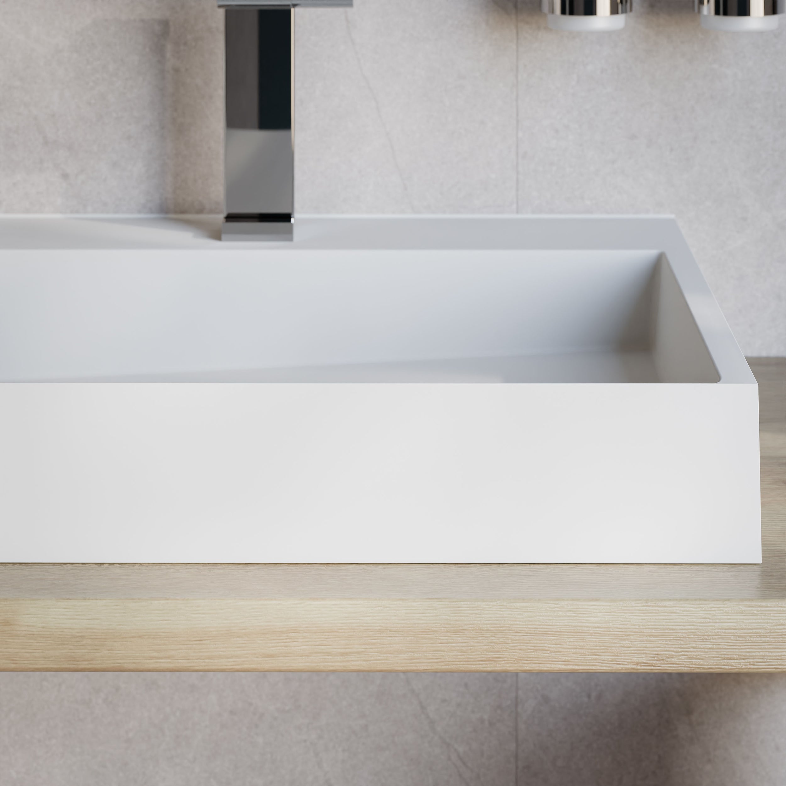 Countertop Washbasin / Wall-mounted Washbasin BS6001 - white -  cast marble - 120cm