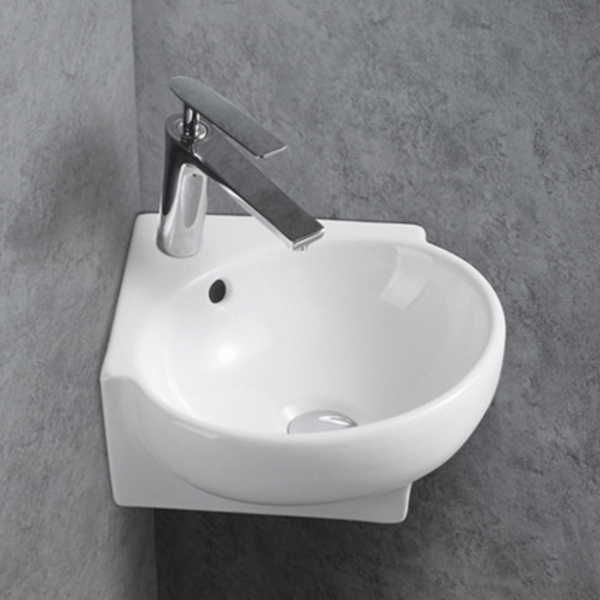 Eckwaschbecken Wandwaschbecken KW198A aus Keramik für Gäste-WC