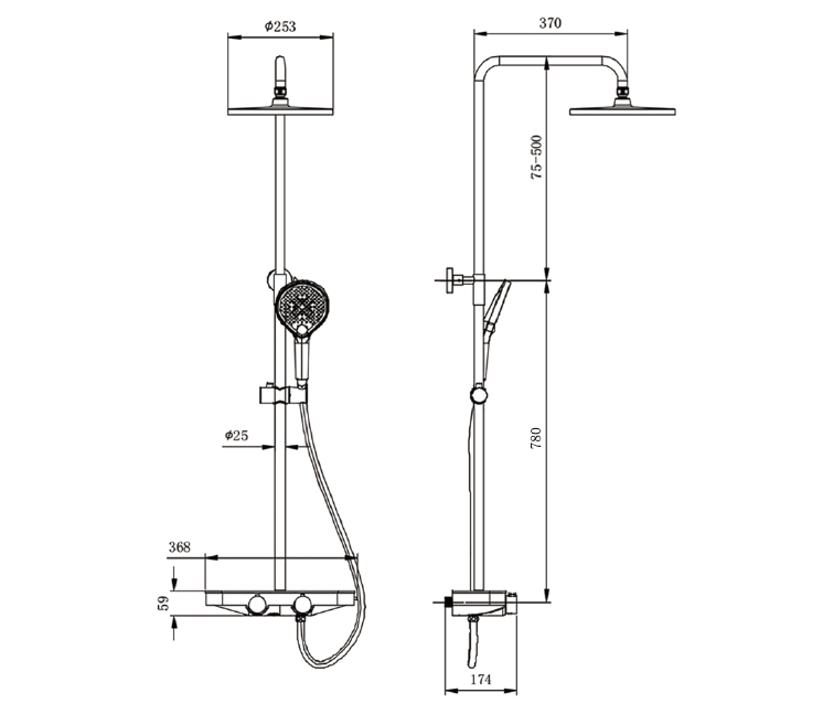 Thermostatic Shower System  BS371