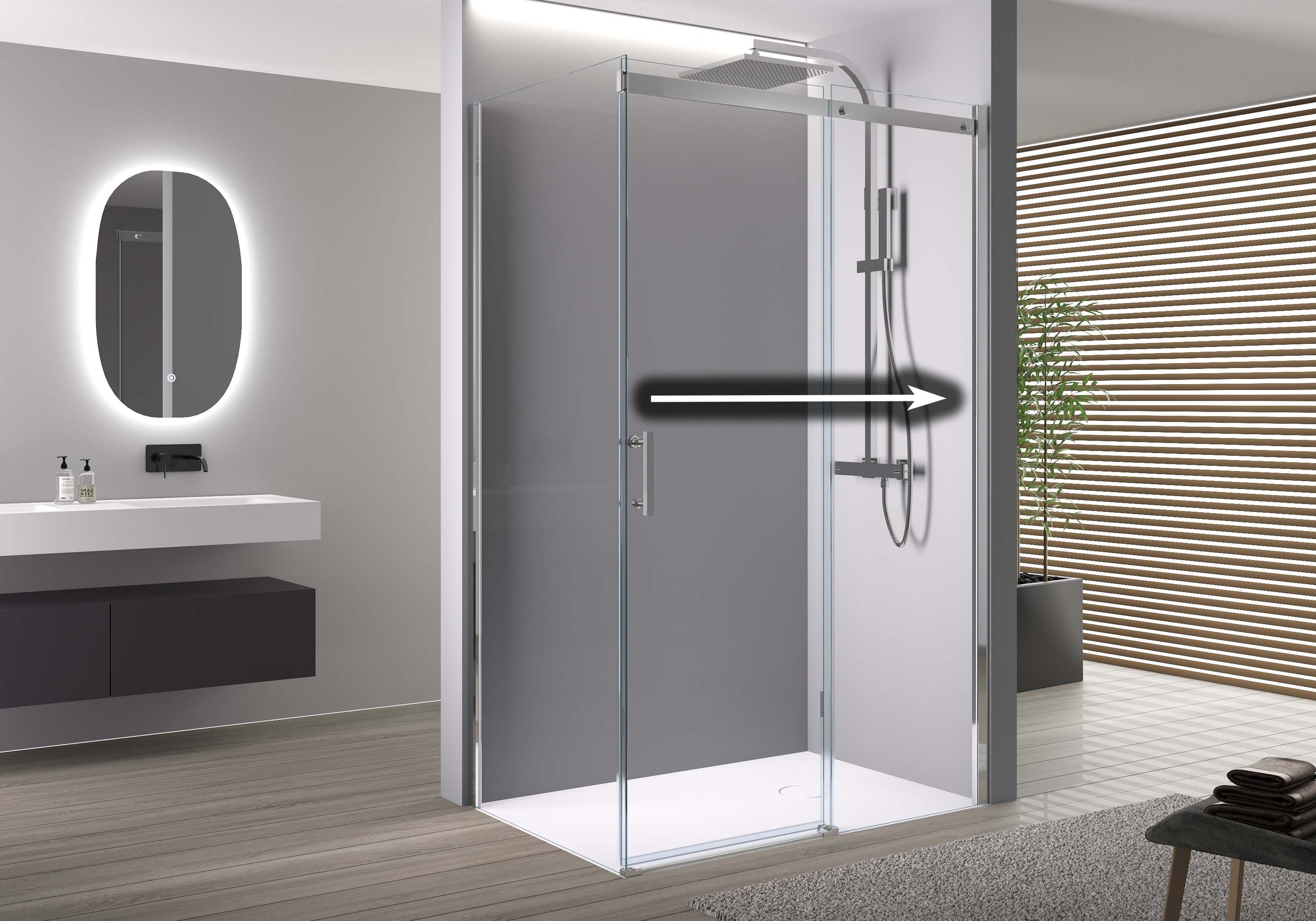 Sliding shower door and side panel DX806A FLEX