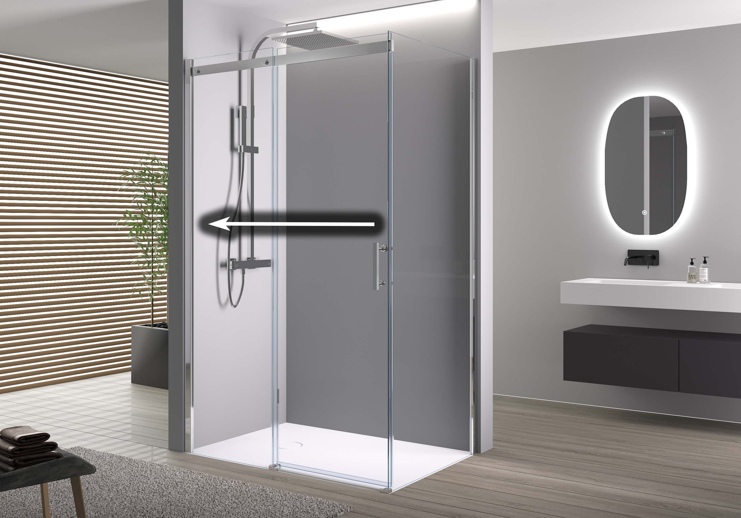 Sliding shower door and side panel DX806A FLEX