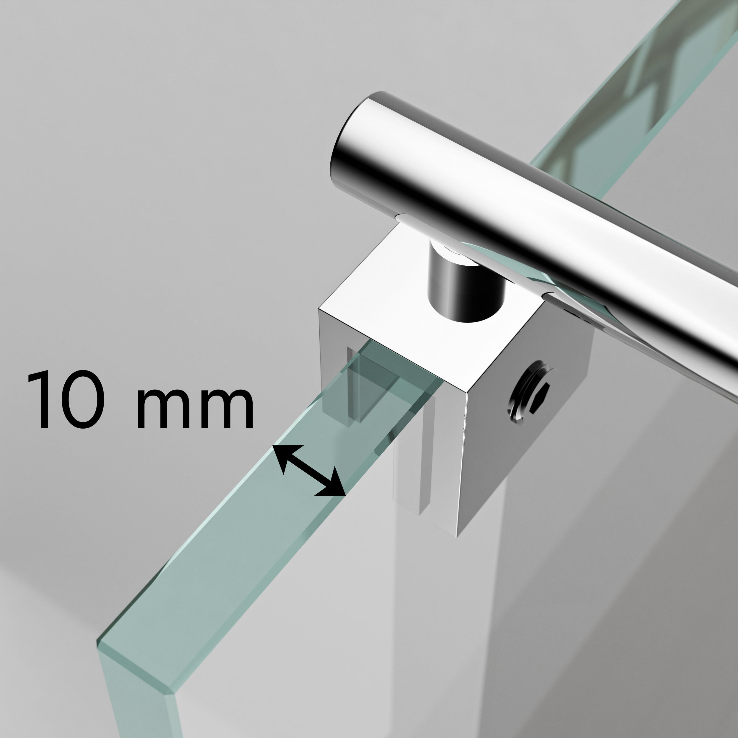 Nano coated Walk-in shower enclosure EX101  - 10mm tempered glass with Black/Grey Wave pattern - selectable width