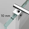 Nano coated Walk-in shower enclosure EX101  - 10mm tempered glass with Black/Grey Wave pattern - selectable width