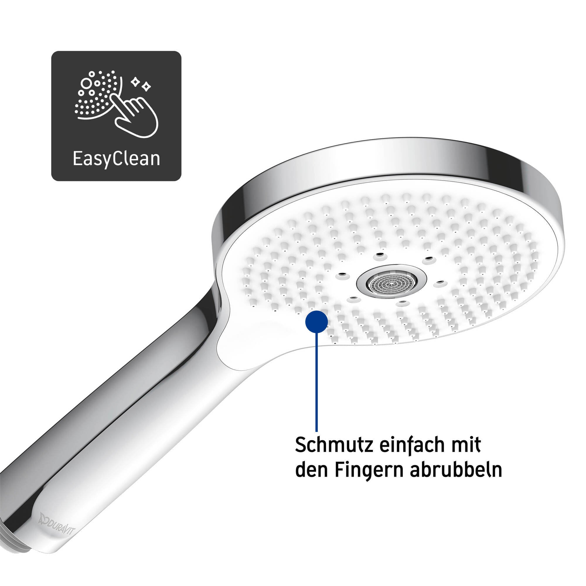 Duravit Shower System, with thermostat and glass shelf, incl. hand shower with 3 spray modes - chrome/white