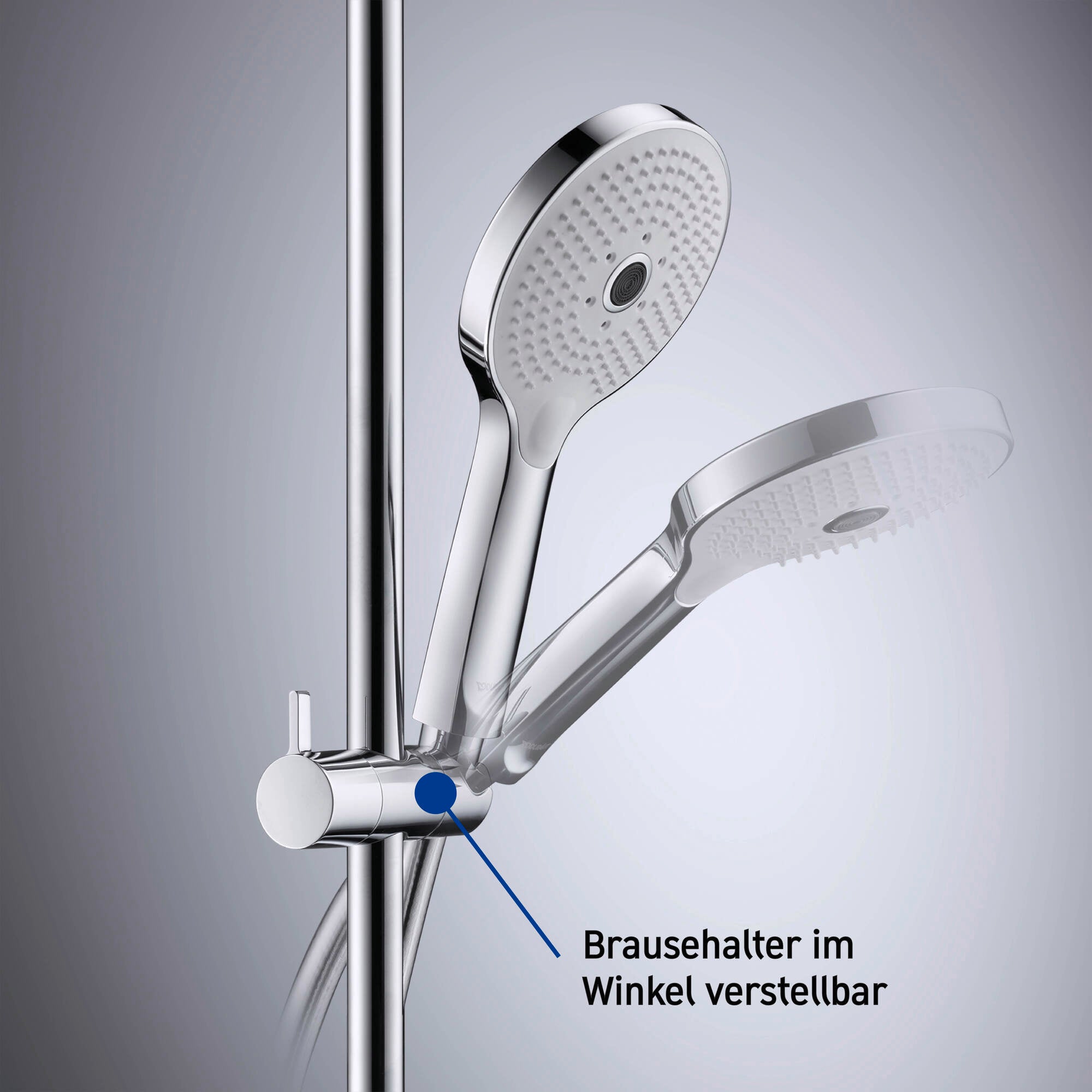 Duravit Shower System, with thermostat and glass shelf, incl. hand shower with 3 spray modes - chrome/white