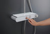 Duravit Shower System, with thermostat and glass shelf, incl. hand shower with 3 spray modes - chrome/white