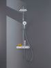 Duravit Shower System, with thermostat and glass shelf, incl. hand shower with 3 spray modes - chrome/white