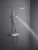 Duravit Shower System, with thermostat and glass shelf, incl. hand shower with 3 spray modes - chrome/white