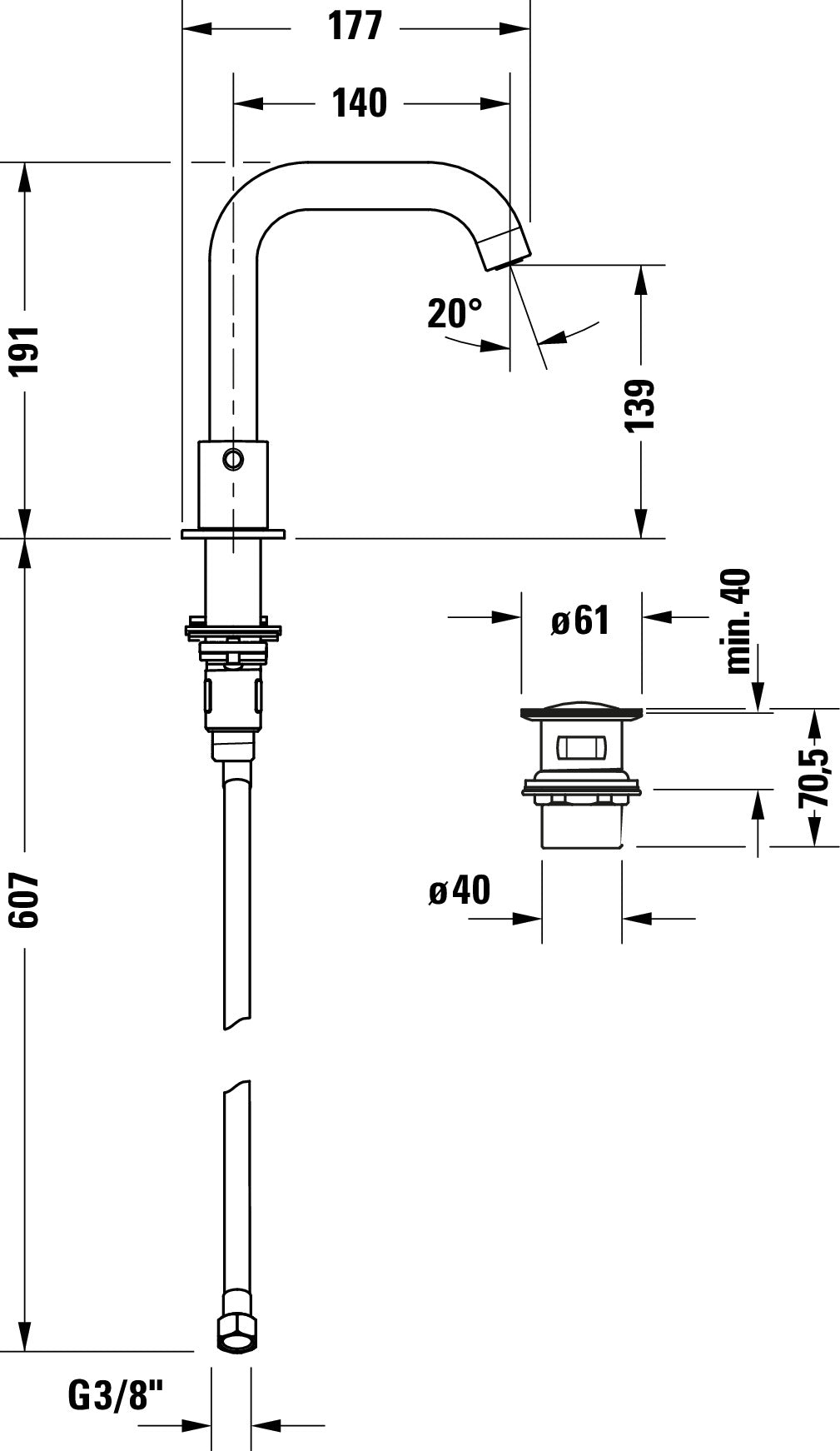 Duravit Circle 3-hole basin mixer