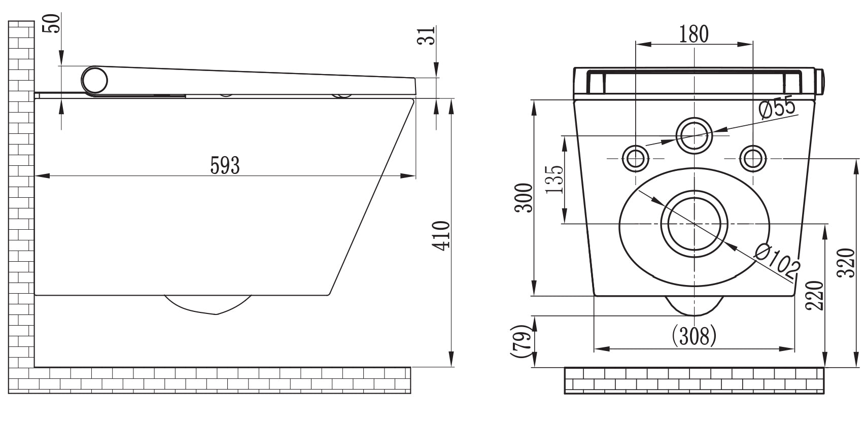 Complete WC package 36: DUSCH-WC Basic 1102