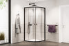 Quarter-circle shower enclosure with sliding door NT509 - 6 mm nano clear glass - profile colour & size selectable 