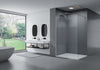 Walk-in shower enclosure EX101 - with fixed panel - frosted glass section