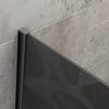 Duschabtrennung Walk-In Nano 10mm Echtglas EX101 Schwarz - graues Glas mit Milchglas-Muster Wave - Breite wählbar