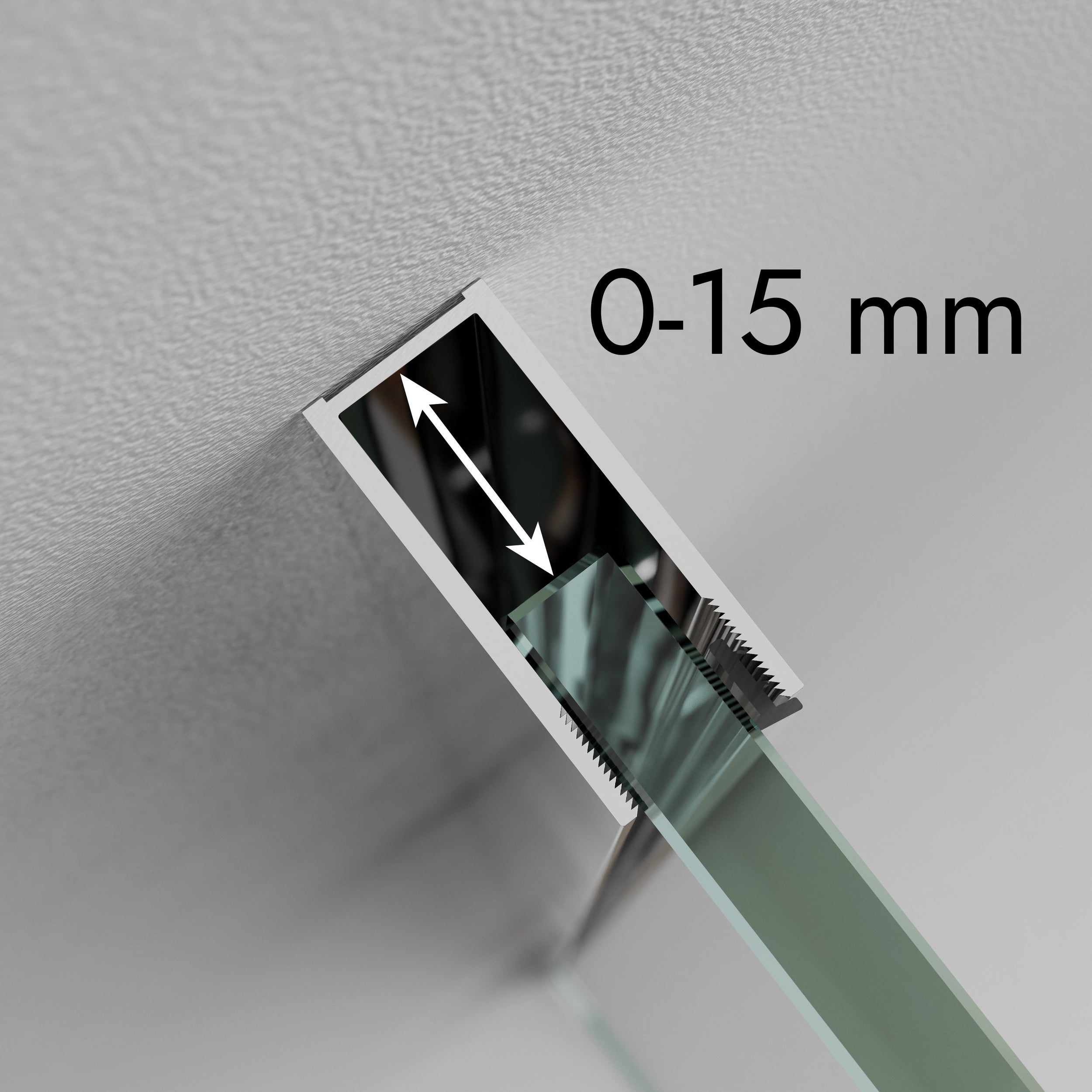 Duschabtrennung Walk-In Nano Echtglas EX101 - Milchglas-Muster Wave - Breite wählbar