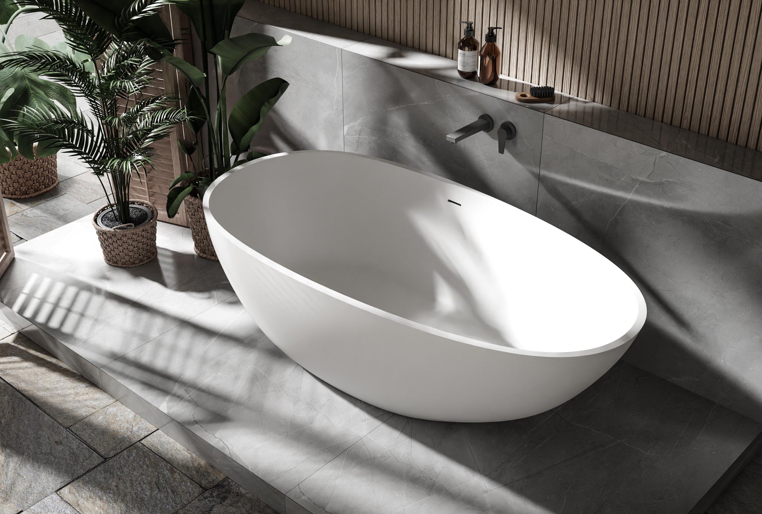 Freestanding bathtub VELA - Mineral cast