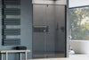 Niche shower with revolving door on fixed panel NT606 FLEX - 6 mm nano clear glass - profile color selectable