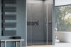 Niche shower with hinged door on two fixed panels NT607 FLEX - 6 mm nano clear glass - profile colour selectable