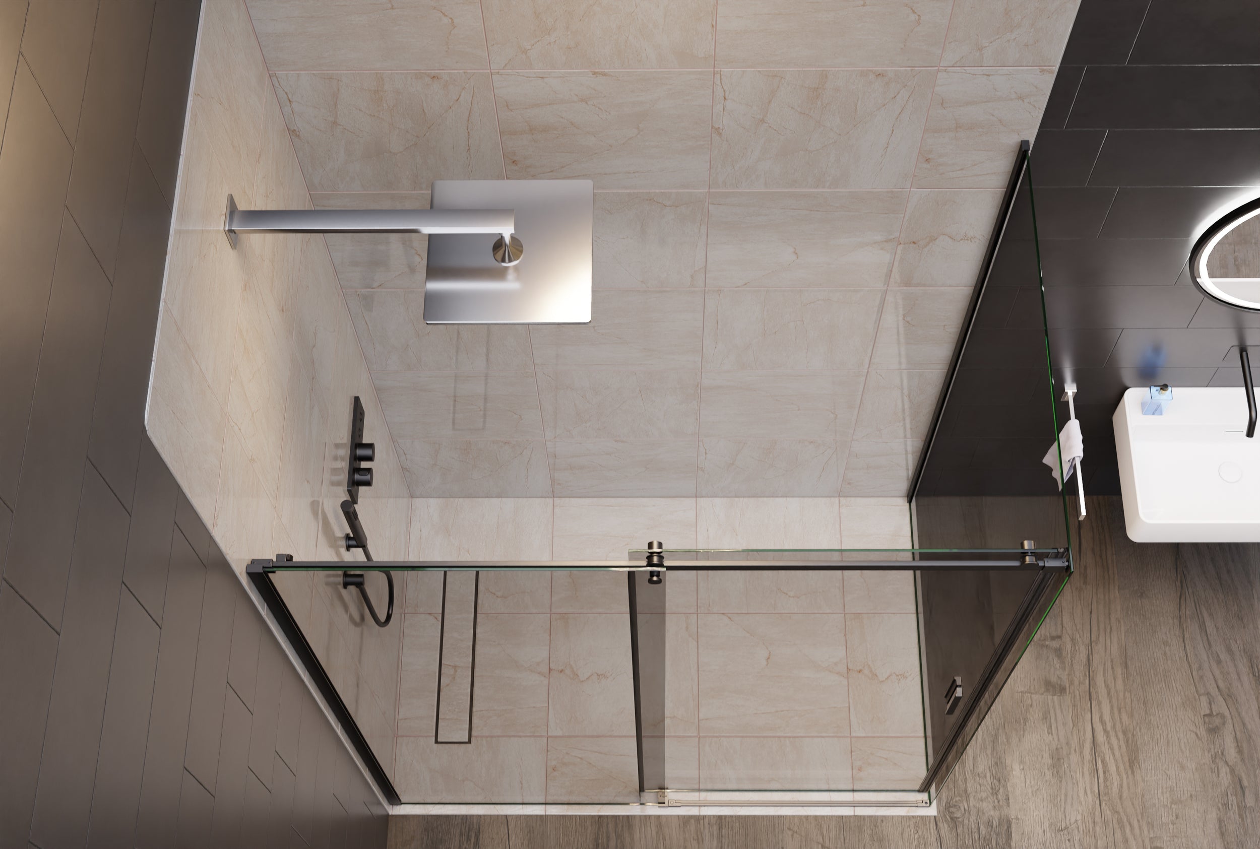 Corner shower with sliding door NT806 FLEX