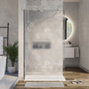 Duschabtrennung Walk-In Dusche EX101 8 mm Nano Echtglas - Milchglas-Streifen - Breite wählbar