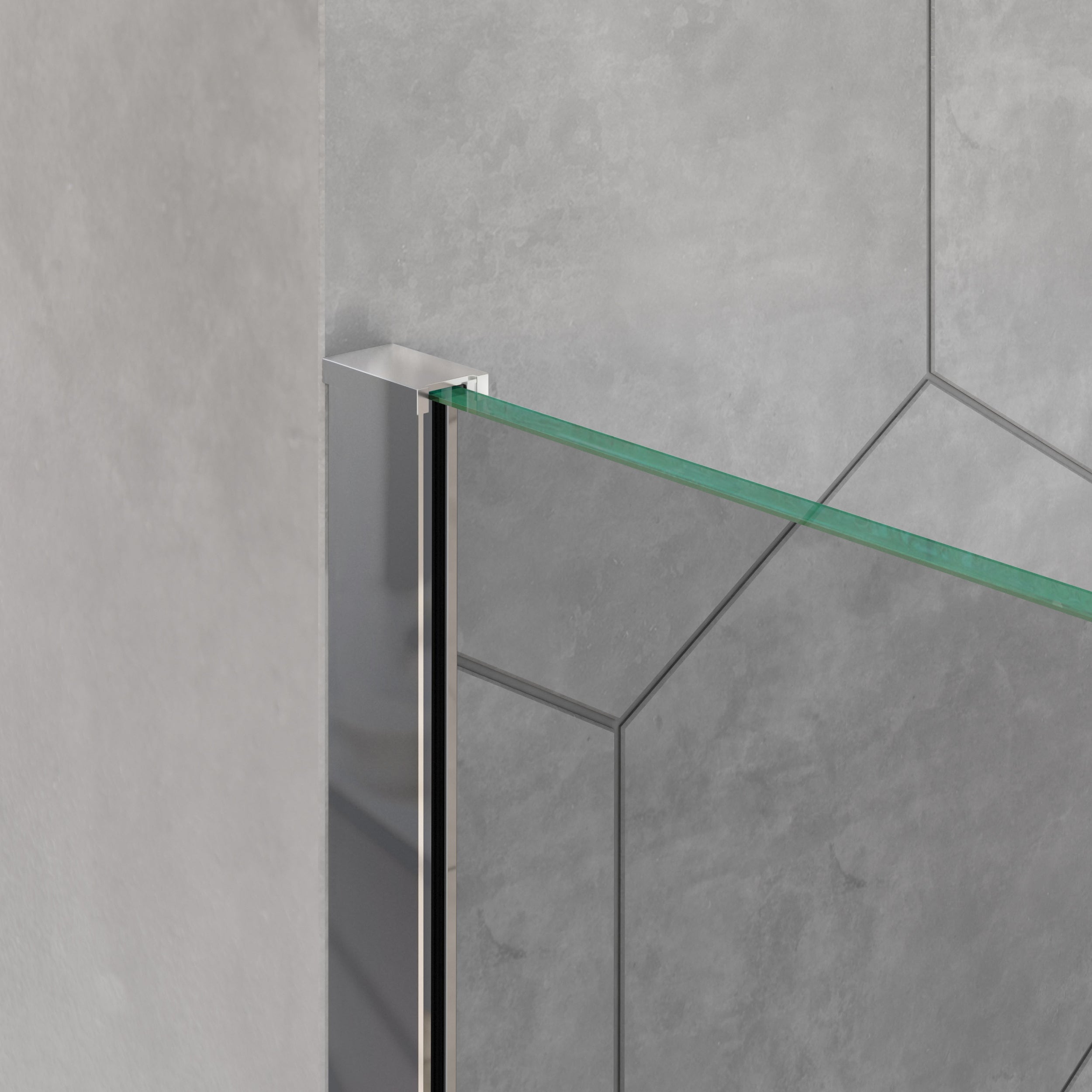 Duschabtrennung Walk-In Dusche Nano Echtglas EX101 - 8mm - Klarglas - Breite wählbar