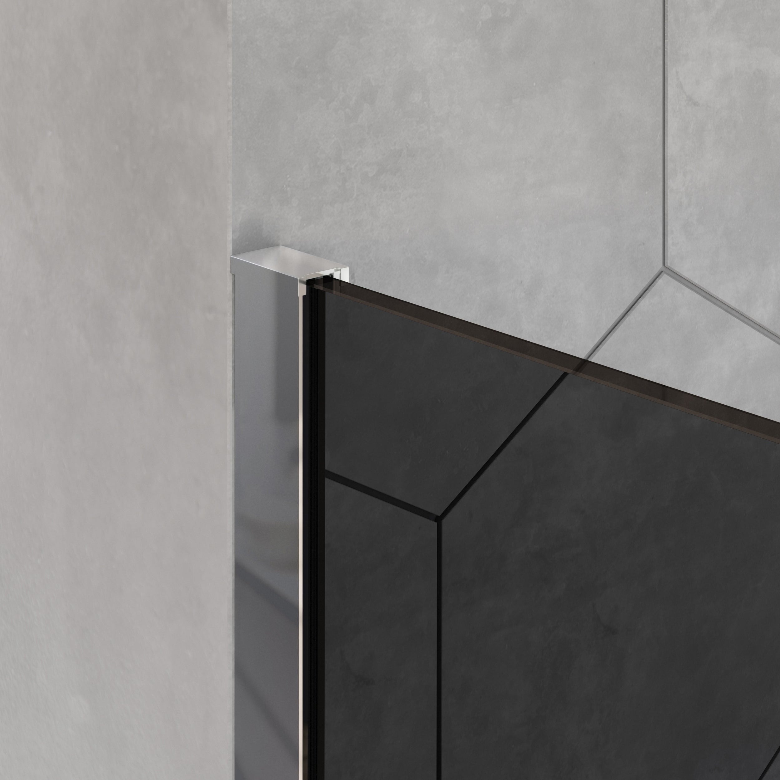 Duschabtrennung Walk-In Nano Echtglas EX101 - graues Glas - Breite wählbar