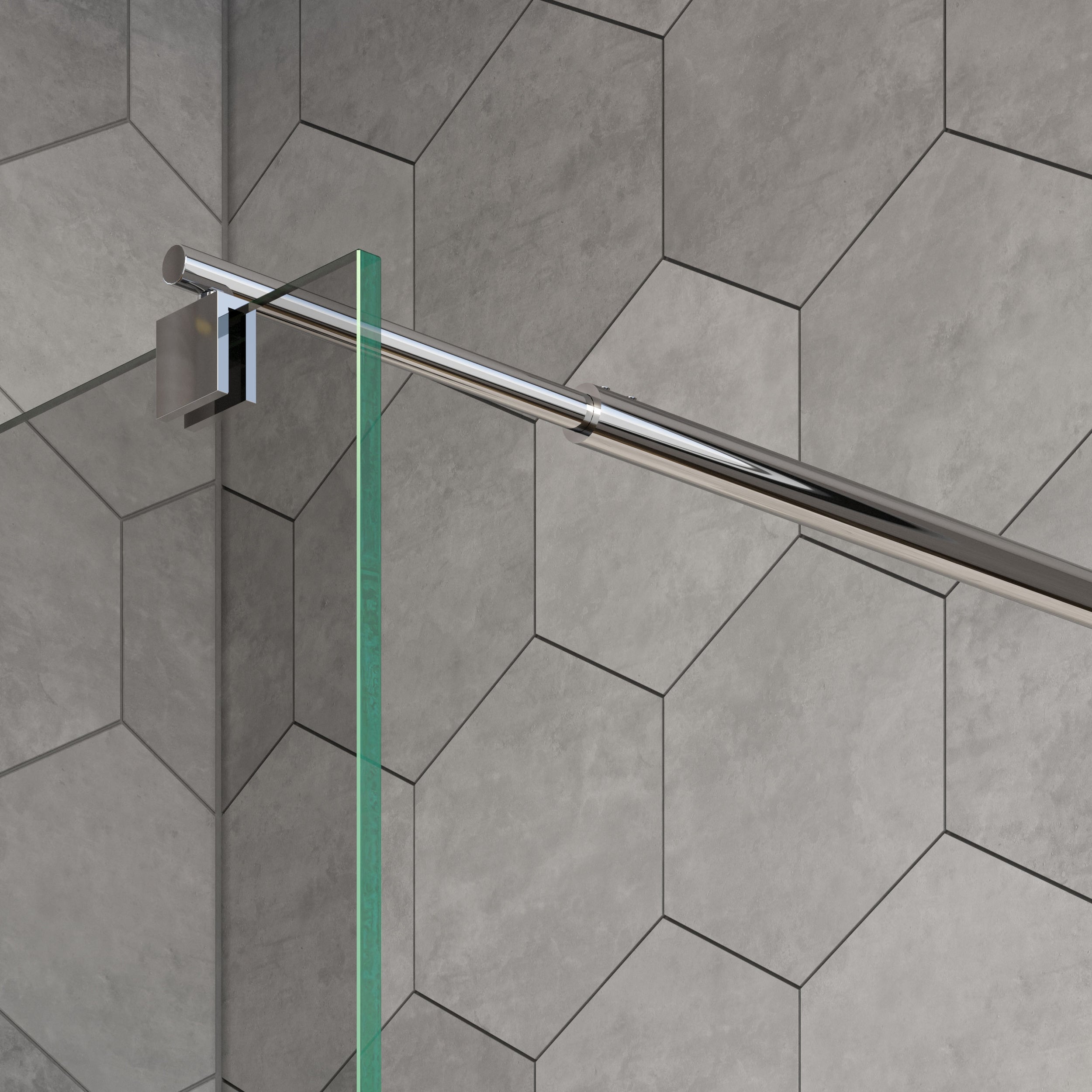 Duschabtrennung Walk-In Dusche Nano Echtglas EX101 - 8mm - Klarglas - Breite wählbar