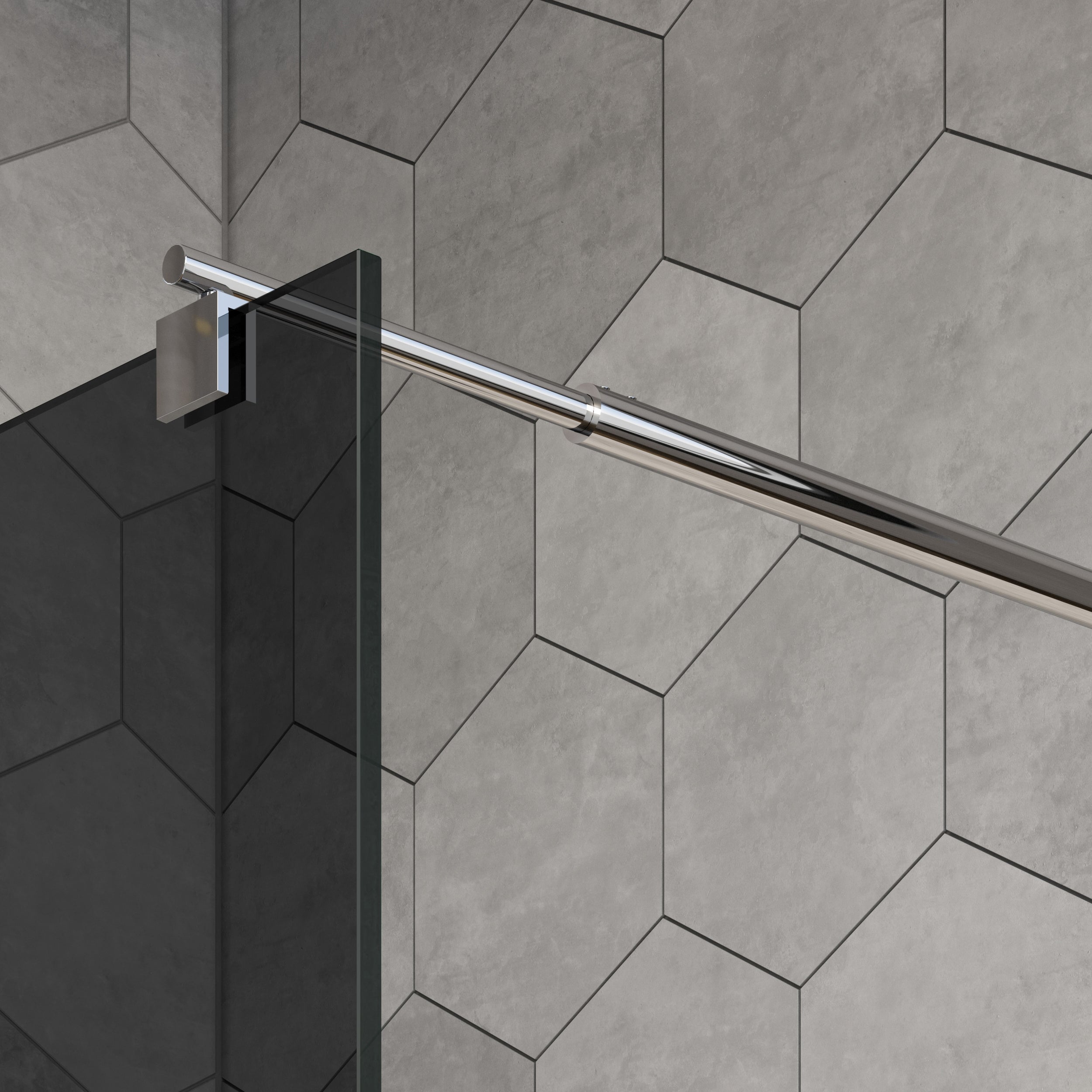 Duschabtrennung Walk-In Nano Echtglas EX101 - graues Glas - Breite wählbar