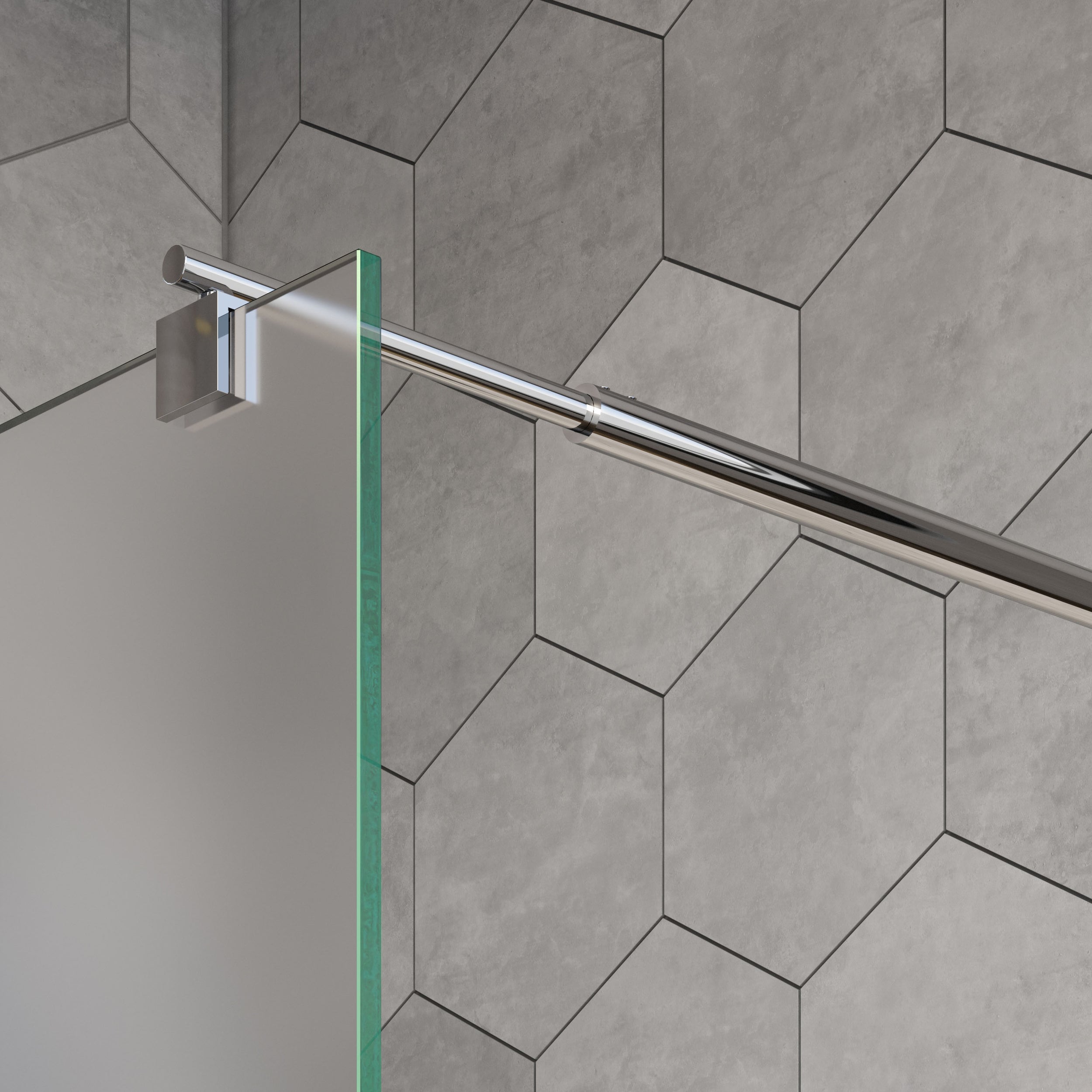 Shower enclosure Walk-In Nano real glass EX101 - frosted glass - width selectable