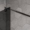 Walk-in shower enclosure EX101 Black - NANO coating - grey tempered glass - 8mm -  available in different sizes