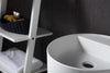 Freestanding Washbasin TWZ65 - 45x45x85 cm - solid stone - white matt