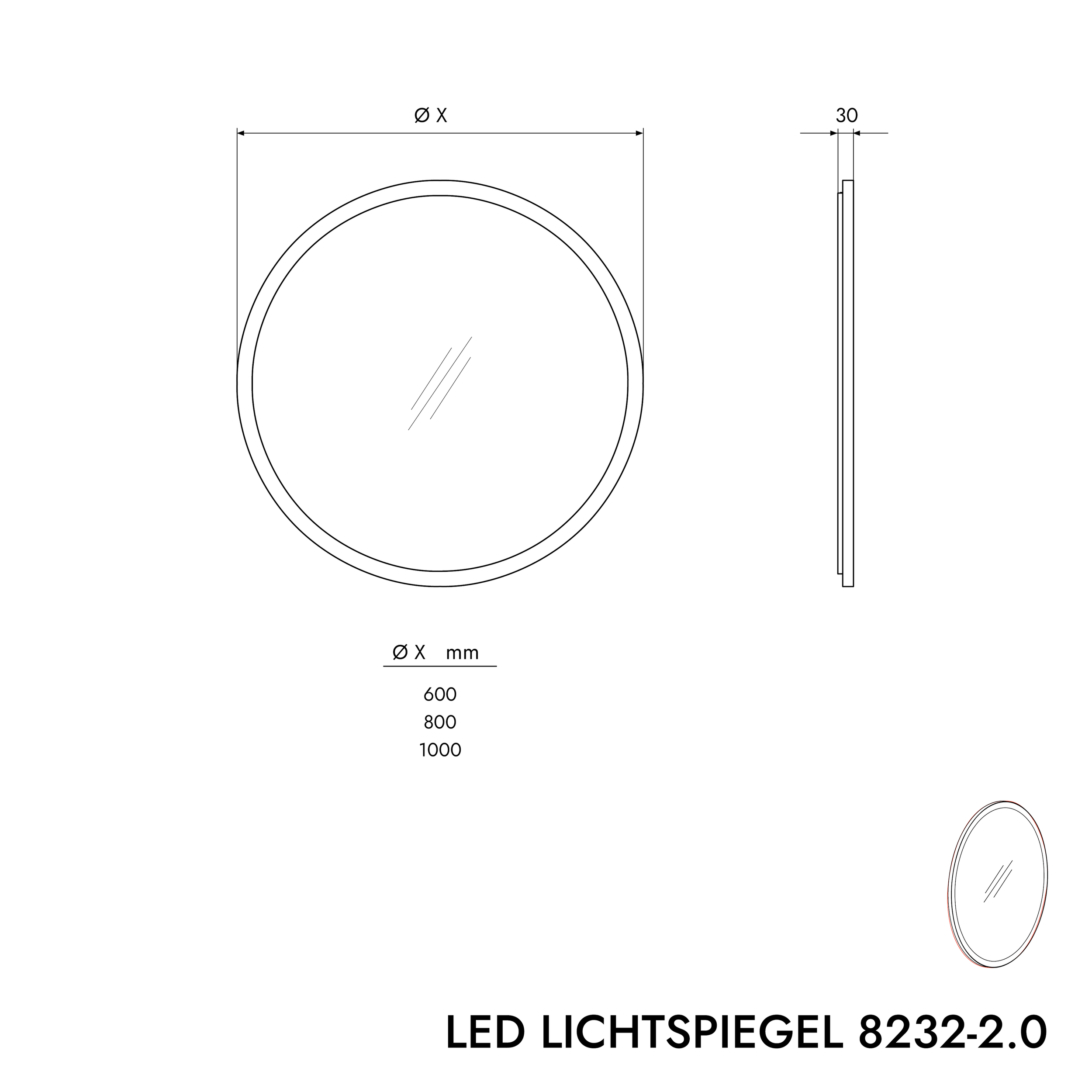 LED illuminated mirror 8232-2.0 Round