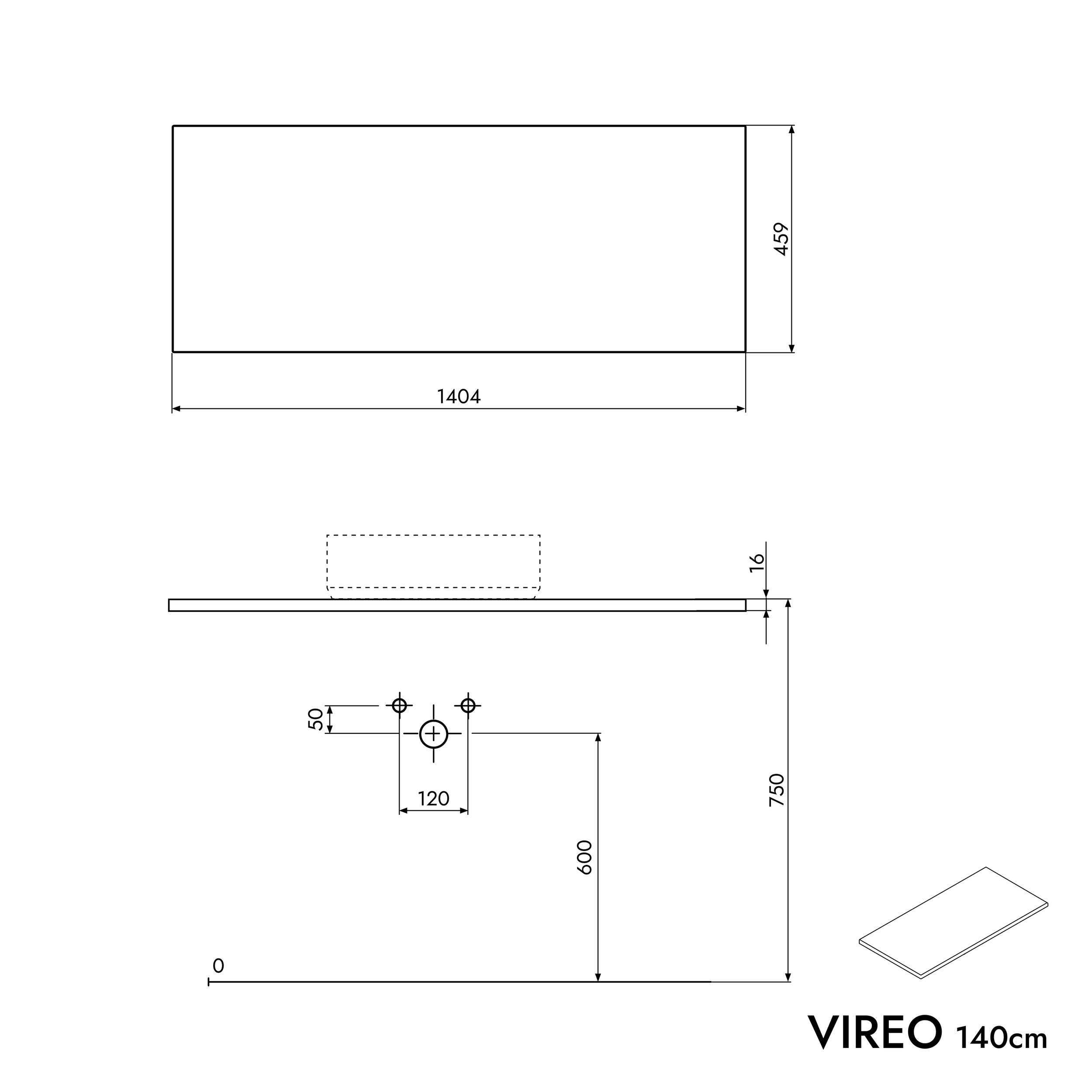 VIREO vanity unit 140 cm