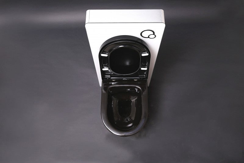 Wc-Komplettpaket 33:  WC B-8030R Schwarz Matt mit Soft-Close Sitz