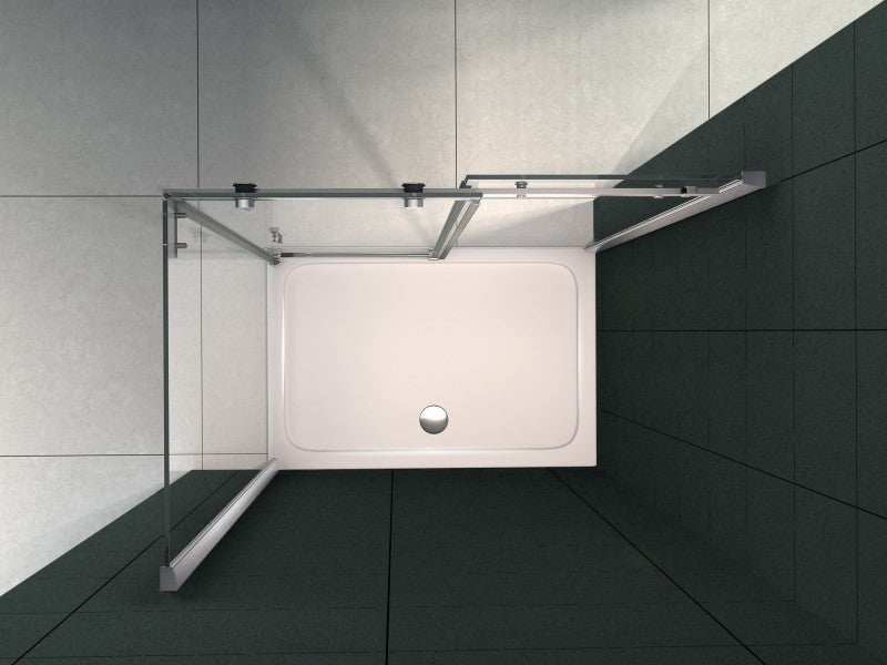 Shower tray 140 x 90 cm - rectangle design - with waste fittings 