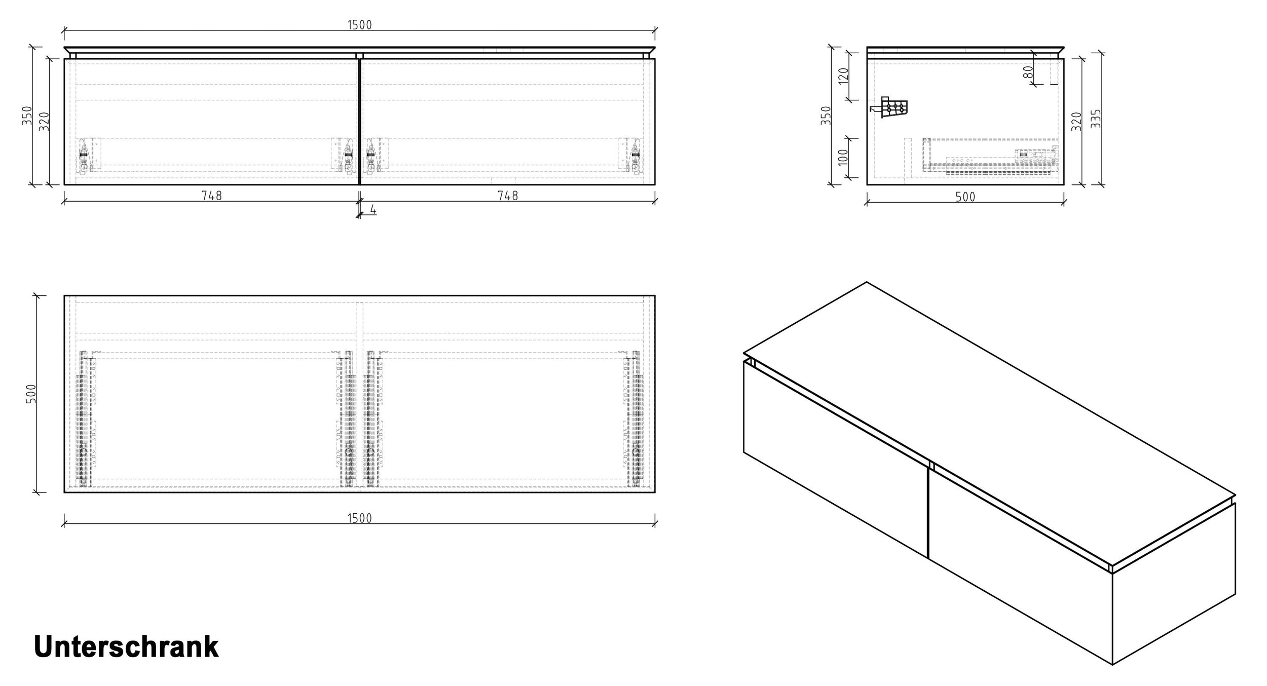 Waschtischunterschrank Spring 1500