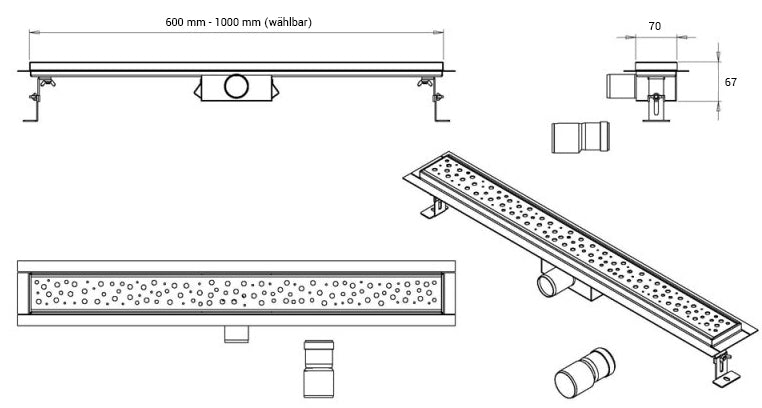 Stainless steel shower channel G013