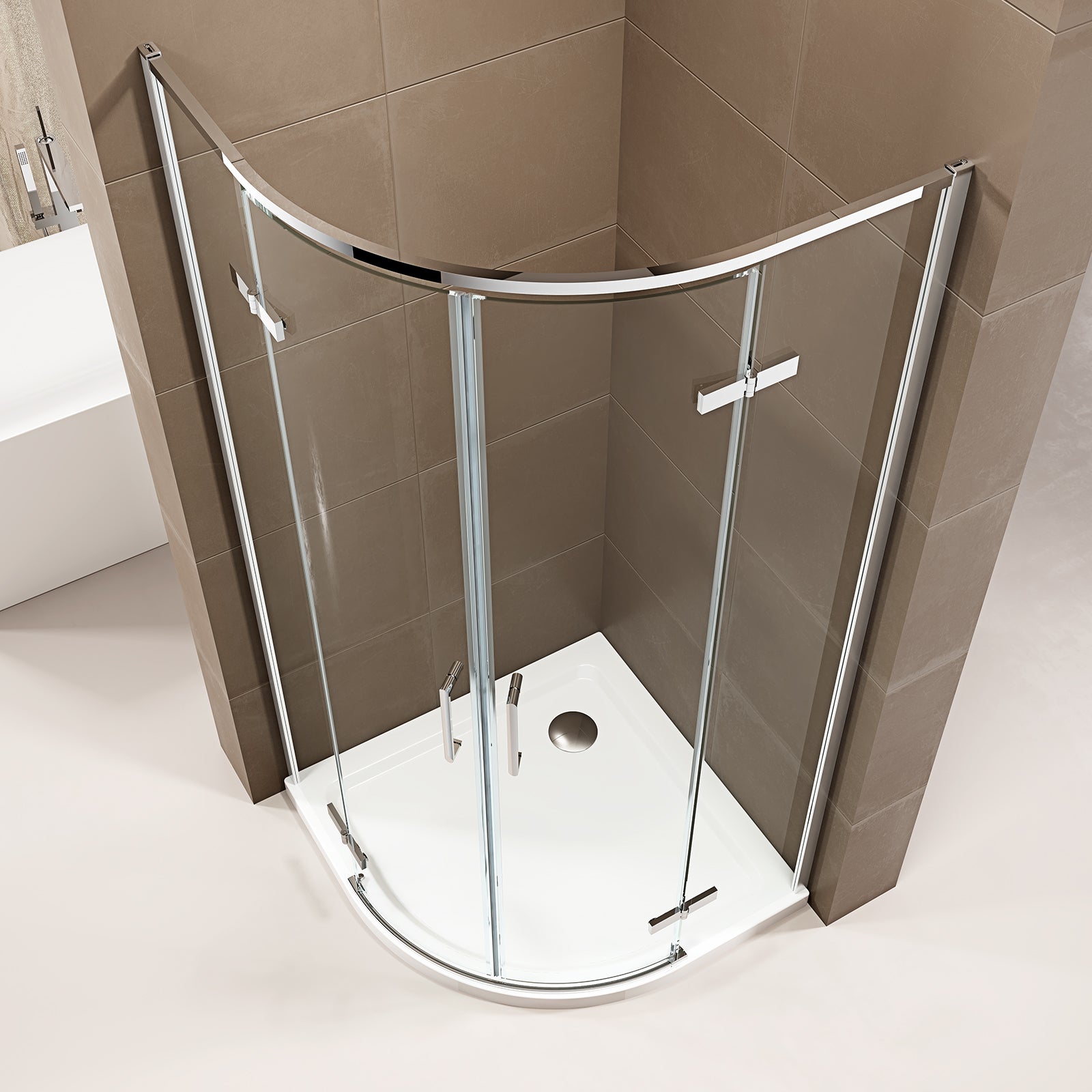 Round shower EX406A with two hinged doors