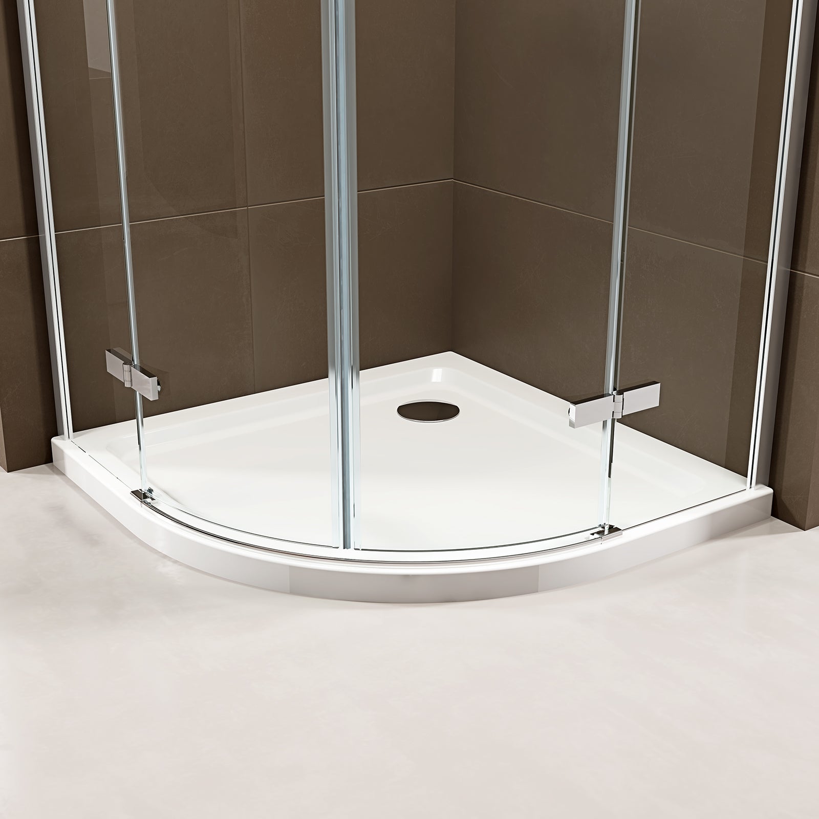 Round shower EX406A with two hinged doors