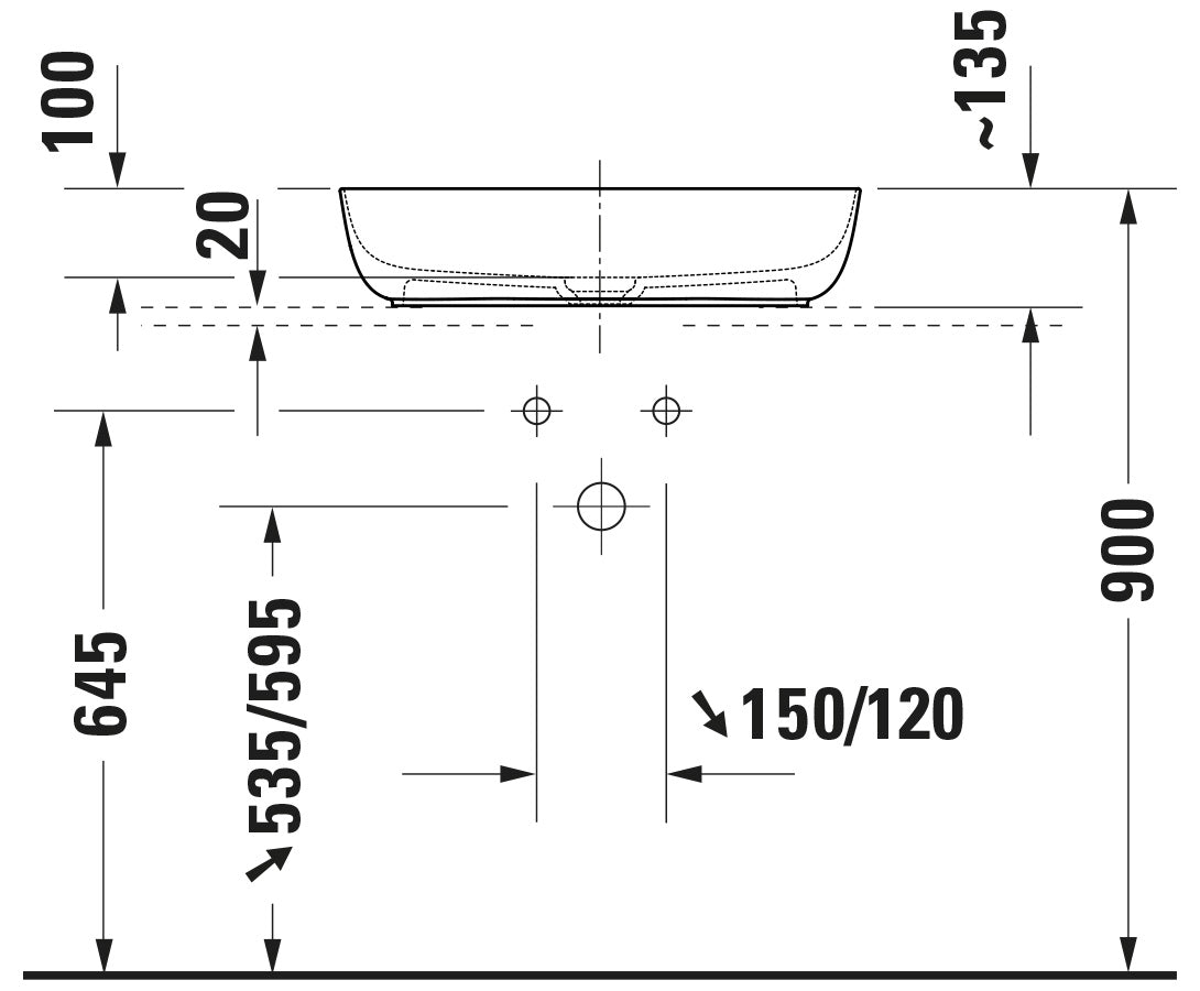 Duravit Lagoa countertop washbasin