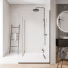 Walk-in Shower enclosure 10mm nano clear glass EX102 - 2 glass walls stainless steel profile matt black - width selectable