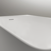 Semi-freestanding space-saving bathtub NORA CORNER acrylic white matt