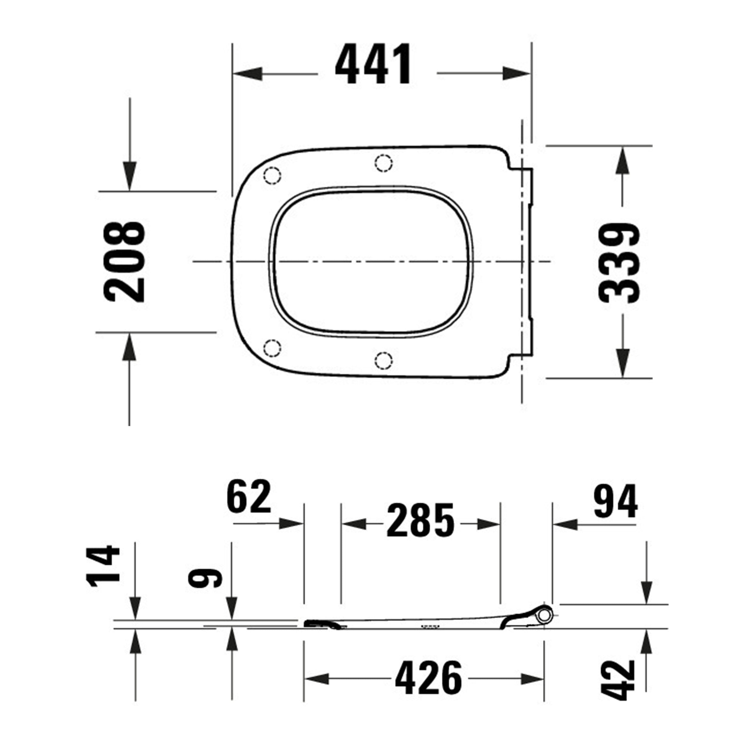 Duravit Univavo universal toilet seat with soft-close, square
